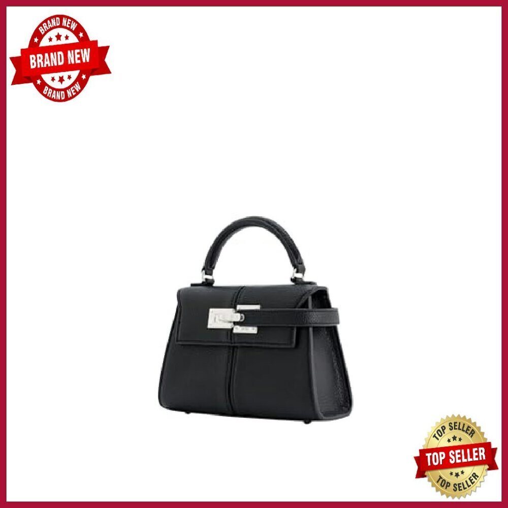Vegan Leather Top Handle Crossbody Bag Adjustable Strap - Picture 5 of 8